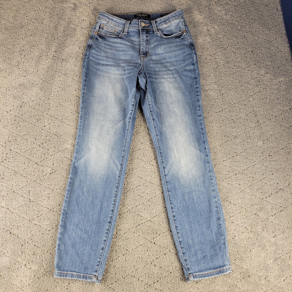 Judy Blue Jeans Womens 3/26 Blue Gwen Slim Fit Straight Leg Denim Mid Rise